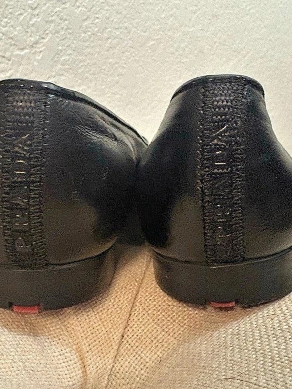 Prada Square Toe Leather Flats Black - Picture 3 of 3